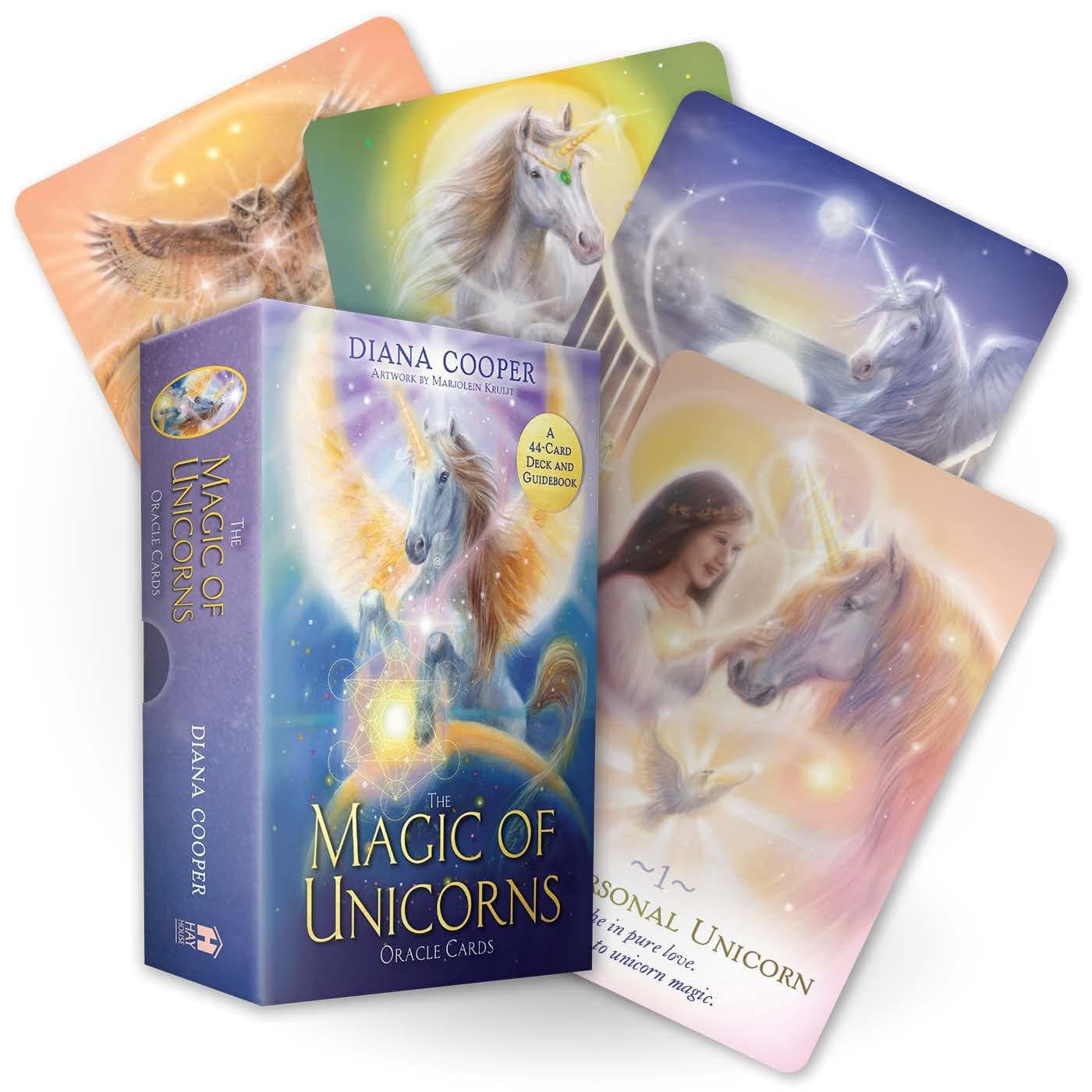 The Magic of Unicorns Oracle Cards: A 44-Card Deck and Guidebook by Diana Cooper, Marjolein Kruijt (Illustrator)