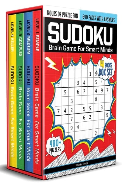 Sudoku - Brain Games For Smart Minds Box Set Of 4 Books by Wonder House Books