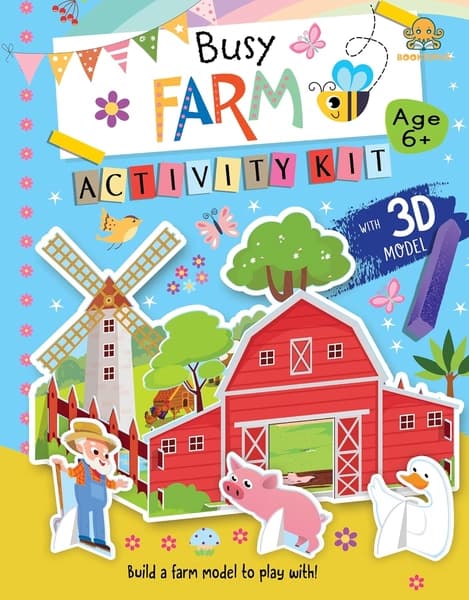 Booktopus Build It Activity Kit - At The Busy Farm 3D Model Making Kit with Book by Booktopus