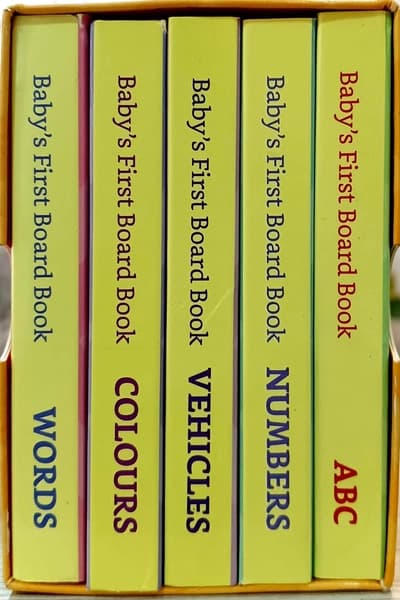 Solimo Board Books Set of 5 books (Colours, ABC, Numbers, Fruits, Vegetables) by Solimo