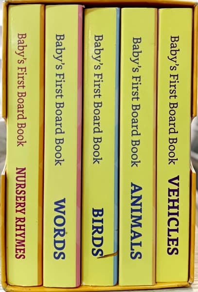 Solimo Board Books Set of 5 books (Vehicles, Animals , Birds, Words, Nursery Rhymes) by Solimo
