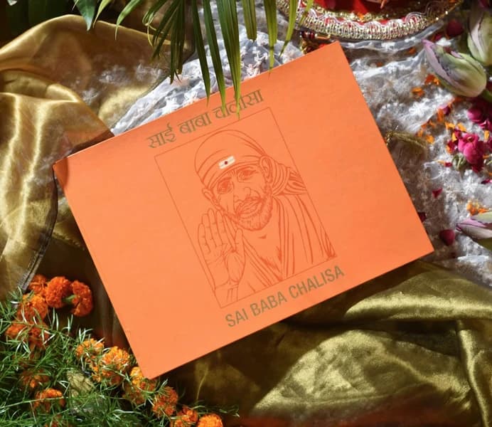 Sai Chalisa A4 Edition in Premium Gift Case, Gold Foiling Hardbound, Sacred Verses of Sai Baba by Servdharm
